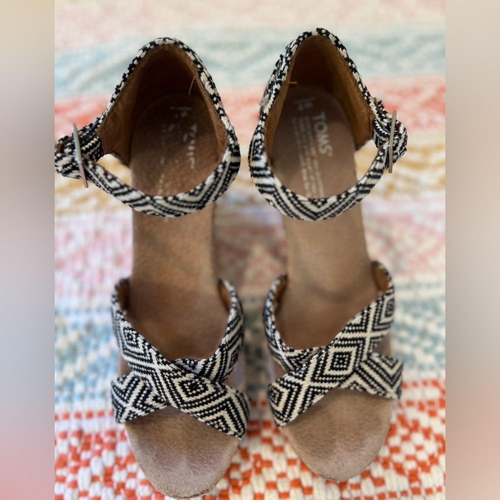 Toms Tribal Cork Wedge Heel Sienna Shoes Women’s size 7 - Picture 4 of 6